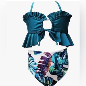 6 Girl Swimsuits Size 7/8 Halter High-Waisted New & Gently Worn